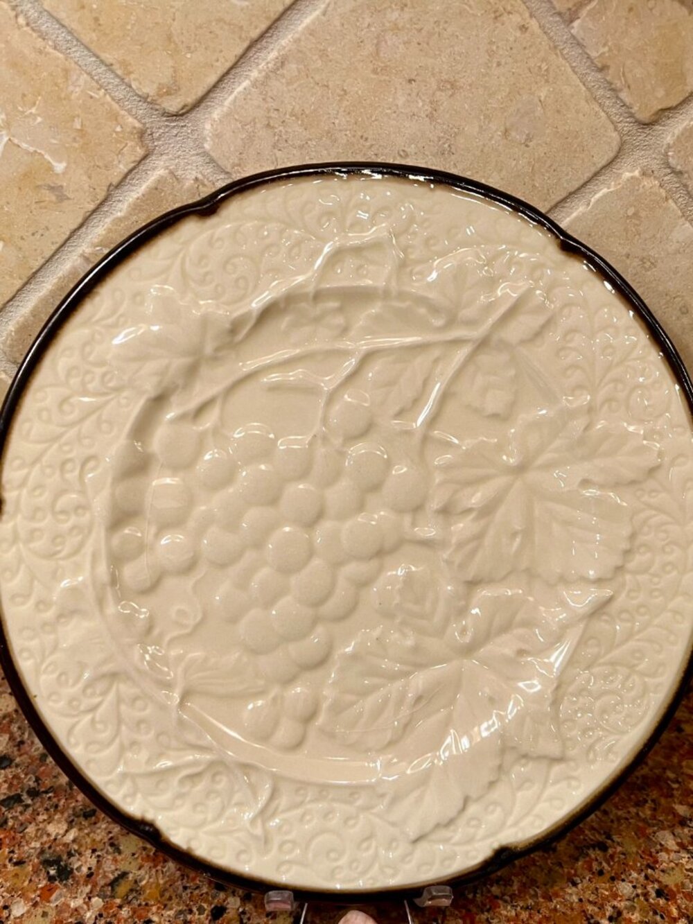 2 Raymond Waites Bordeaux Ivory Salad Plates 9.25" by Certified International